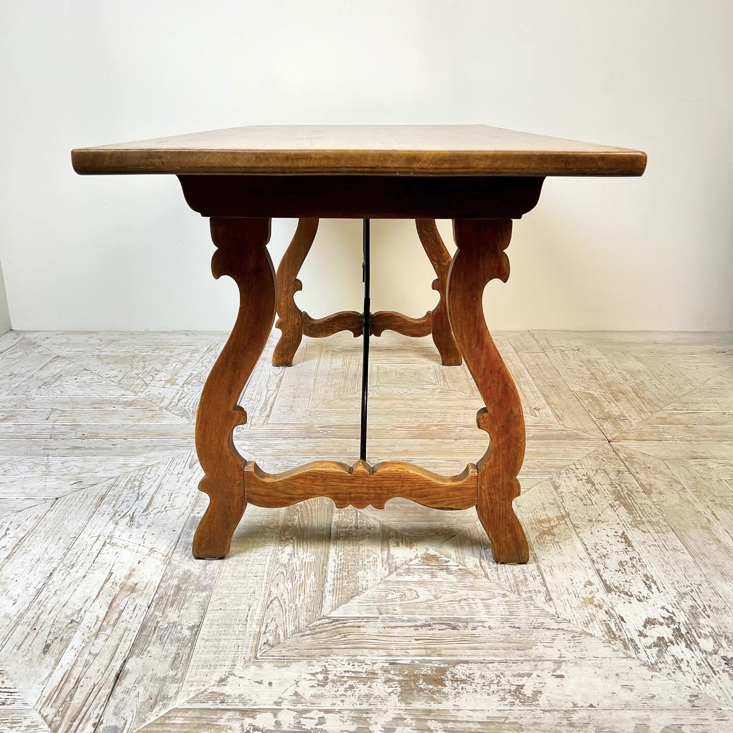 C19th Spanish Oak & Wrought Iron Table – Kitchen, Dining, Or Centre Table - Image 7