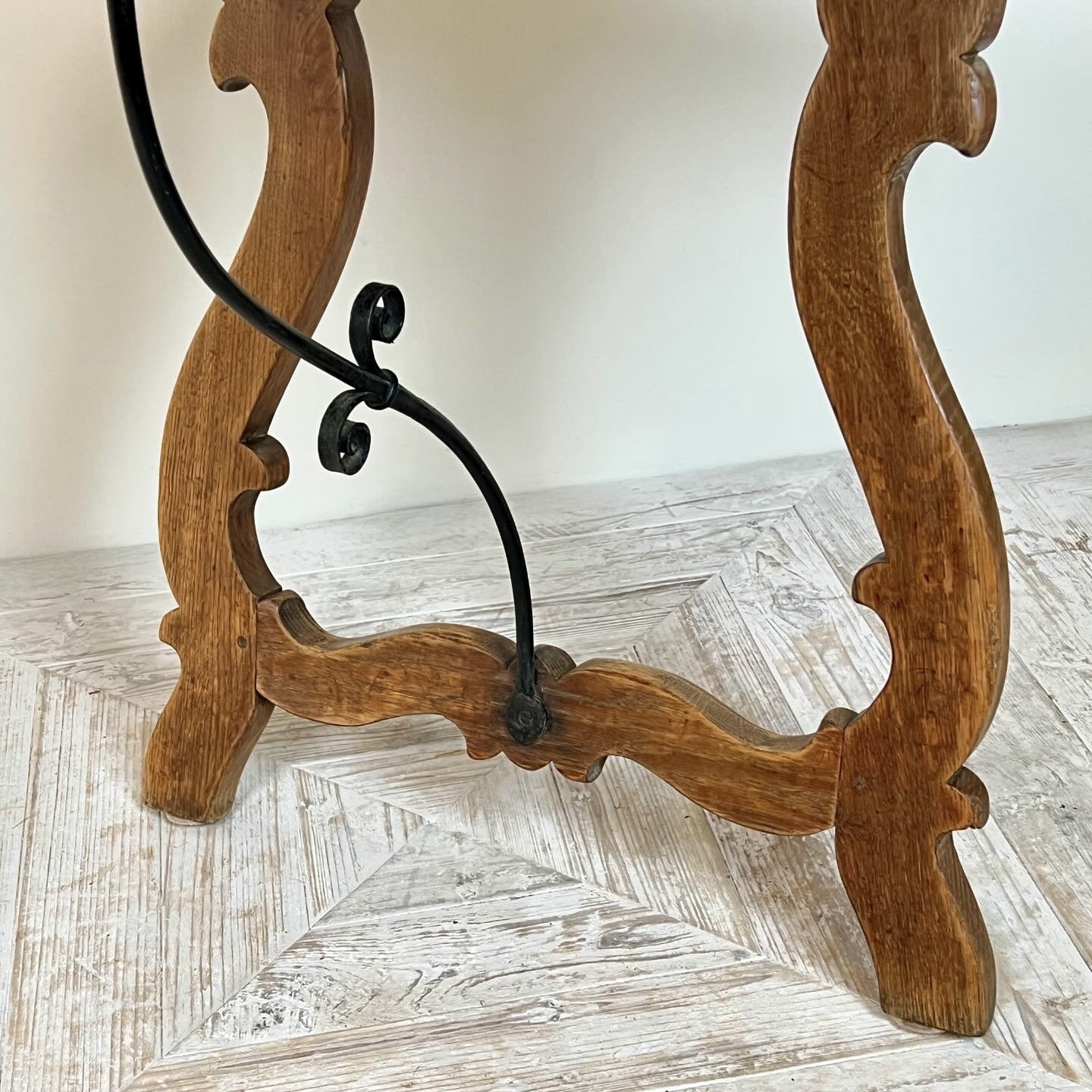 C19th Spanish Oak & Wrought Iron Table – Kitchen, Dining, Or Centre Table - Image 6