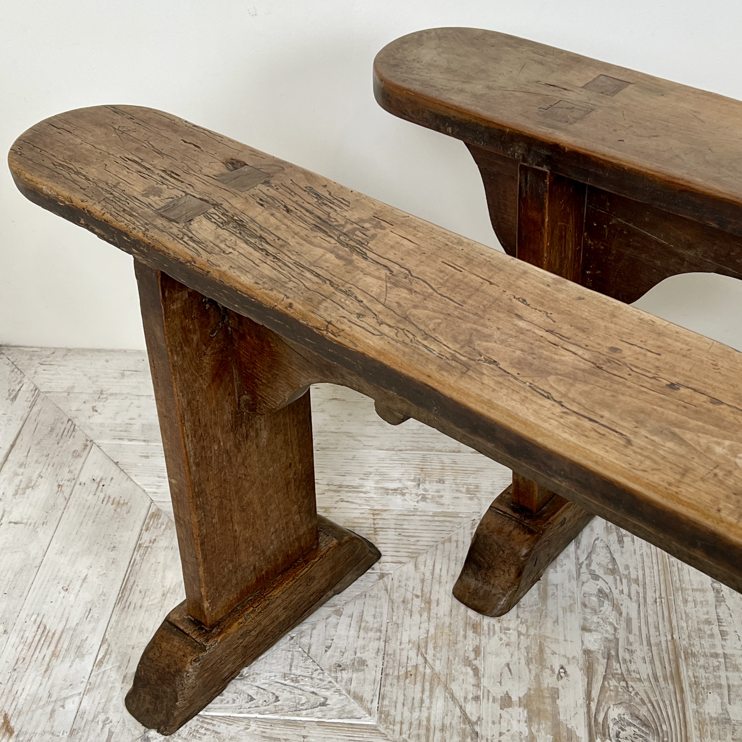 Pair Of C19th French Fruitwood Benches - Image 5