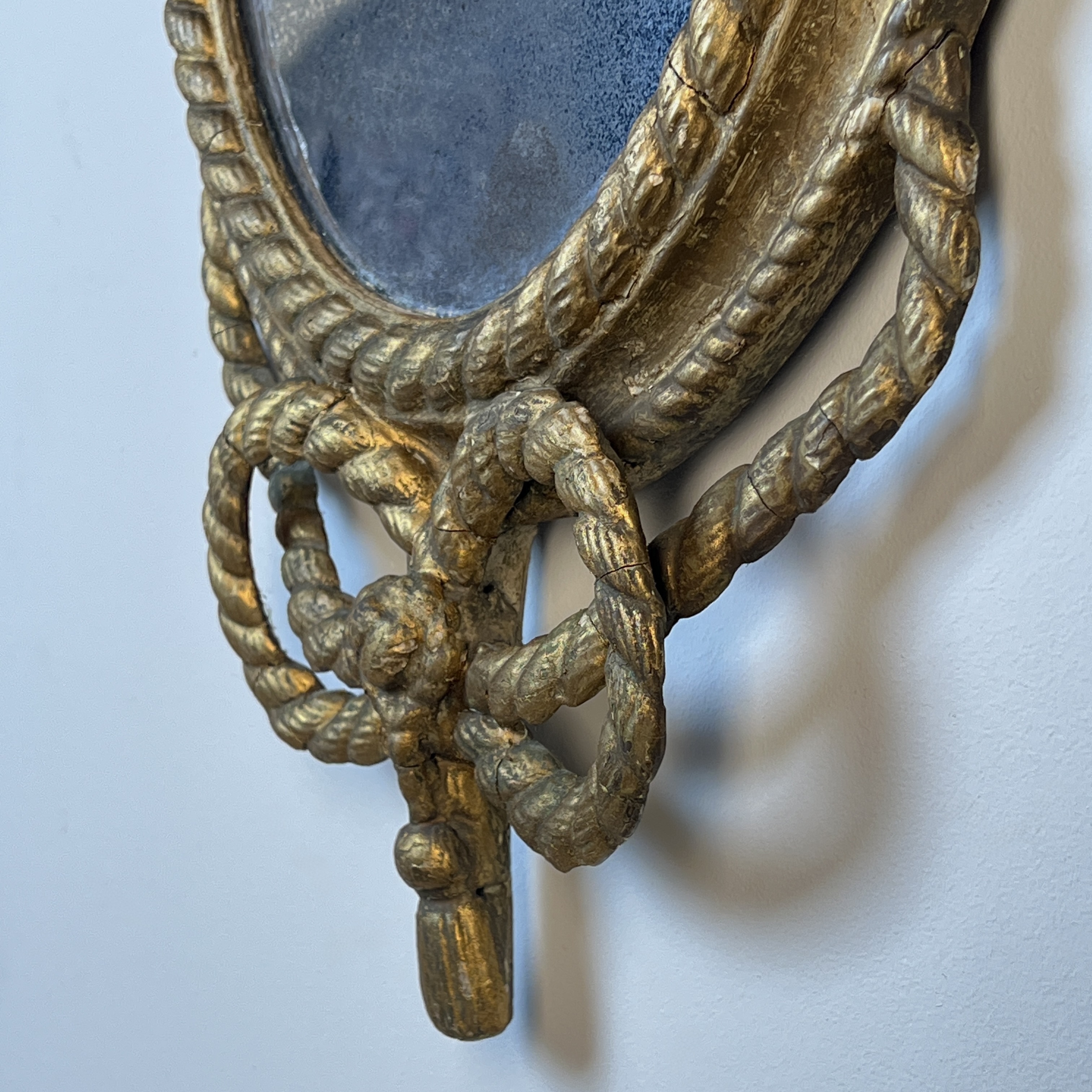 19Th Century Giltwood Rope Twist Oval Mirror - Image 6