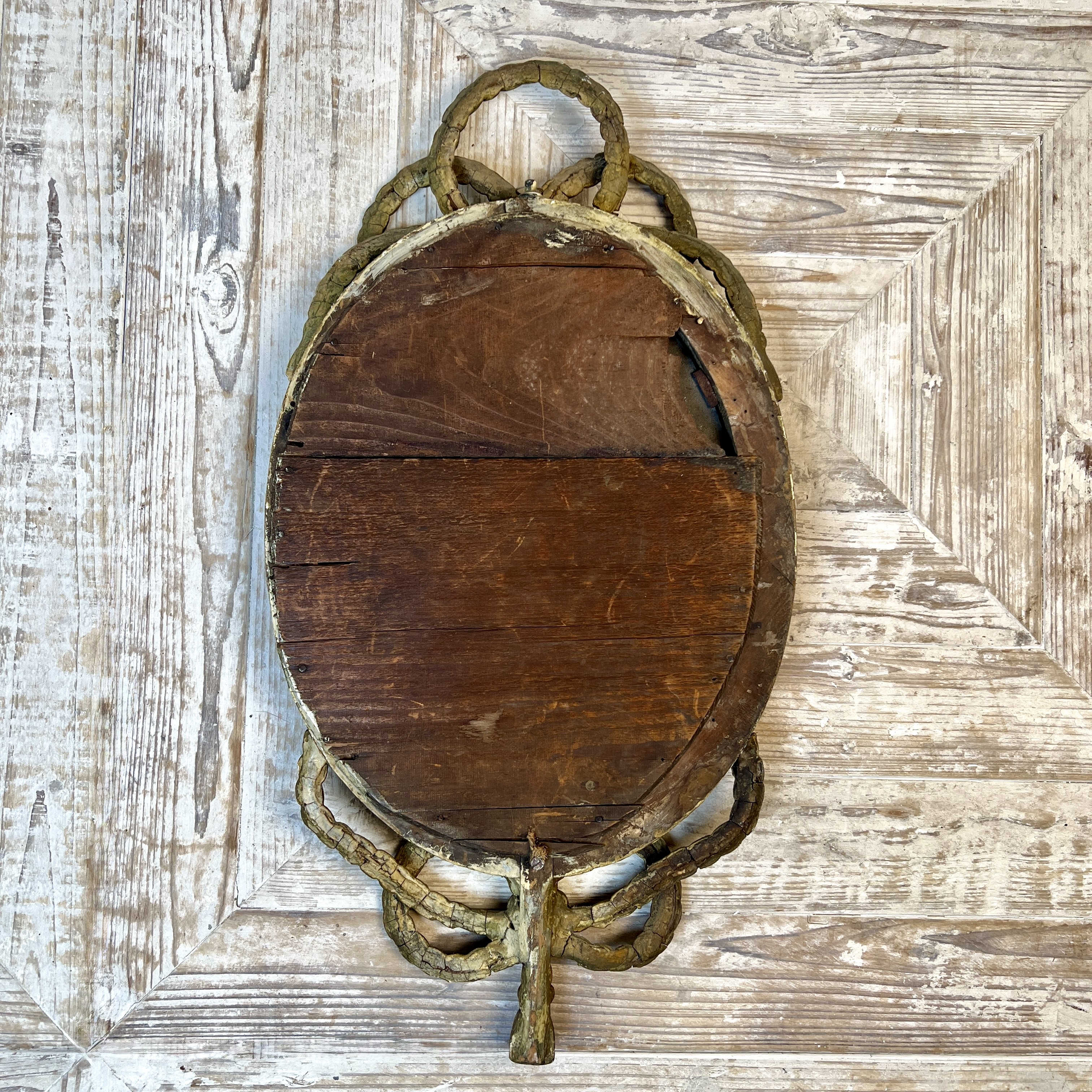 19Th Century Giltwood Rope Twist Oval Mirror - Image 9
