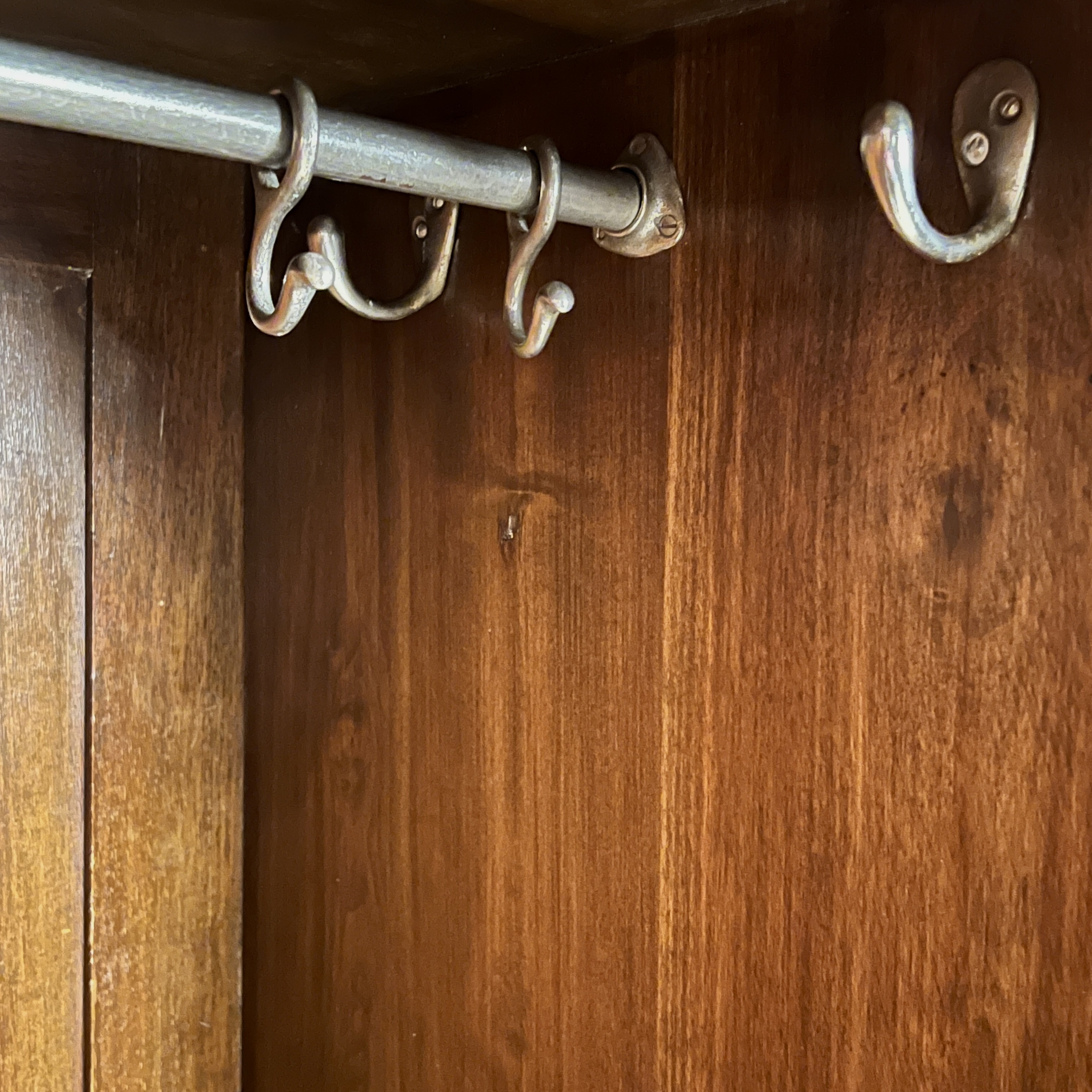 1920S–30S Spanish Leather Wardrobe With Studwork And Brass Lock - Image 12