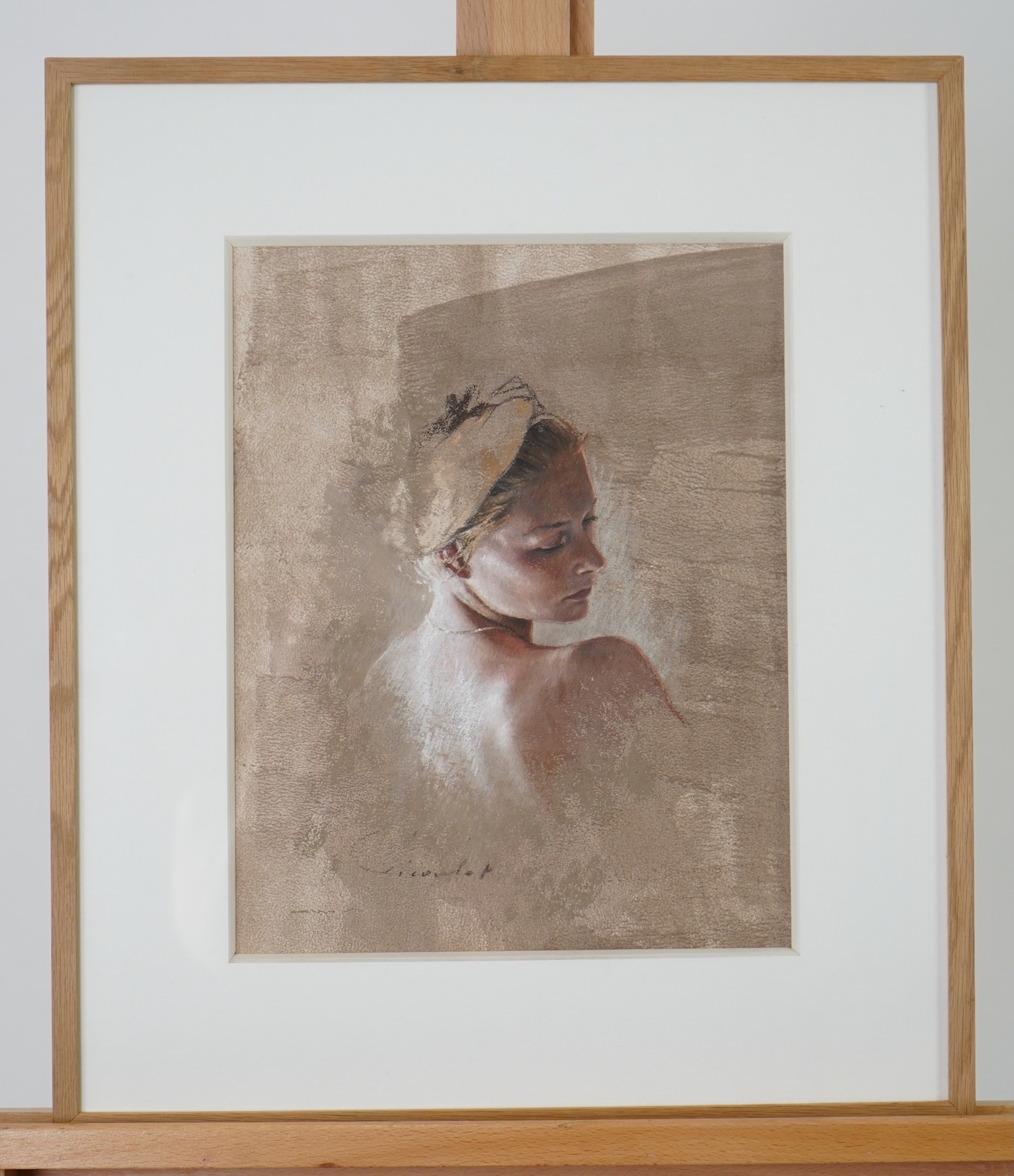 Femme Au Bandeau 1 – Pastel Portrait, Framed Artwork By Nathalie Picoulet - Image 5