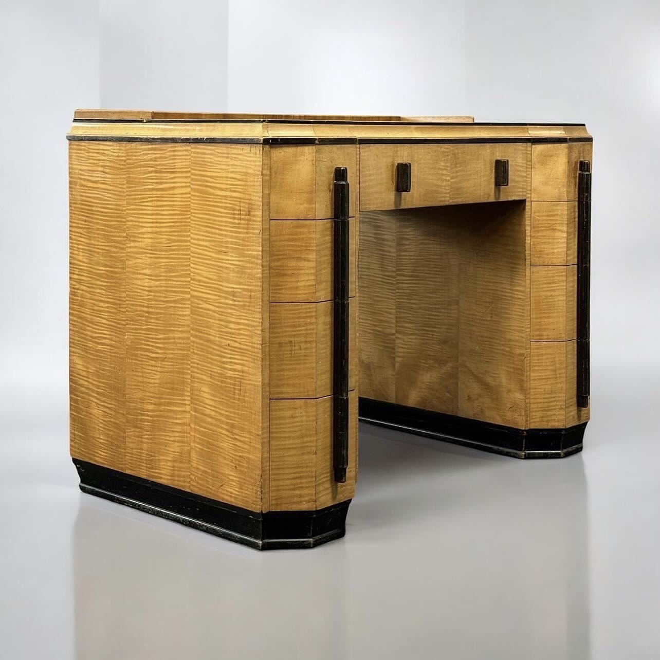 Art Deco Desk Attributed To Heal’S, London – Satin Birchwood - Image 3