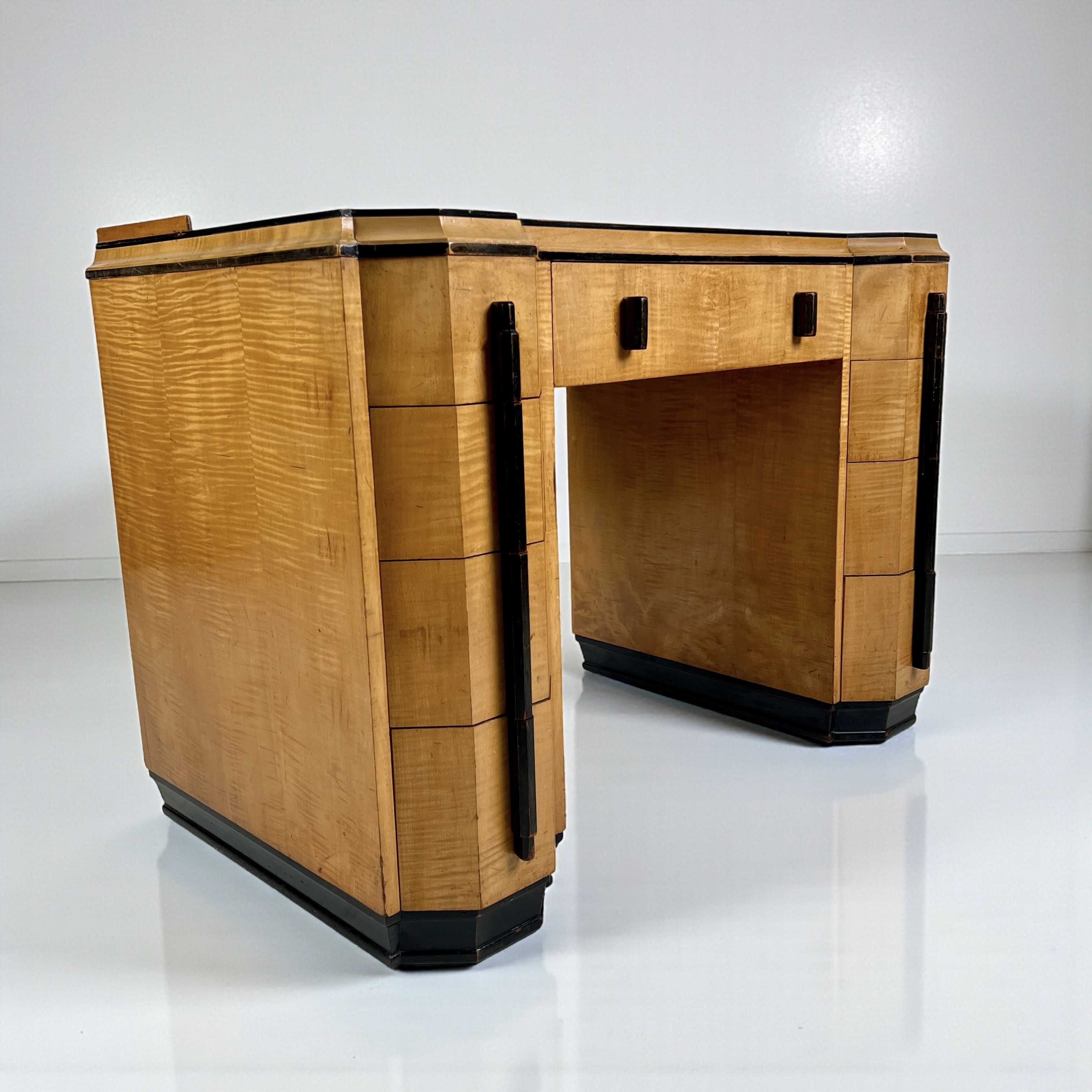 Art Deco Desk Attributed To Heal’S, London – Satin Birchwood - Image 10