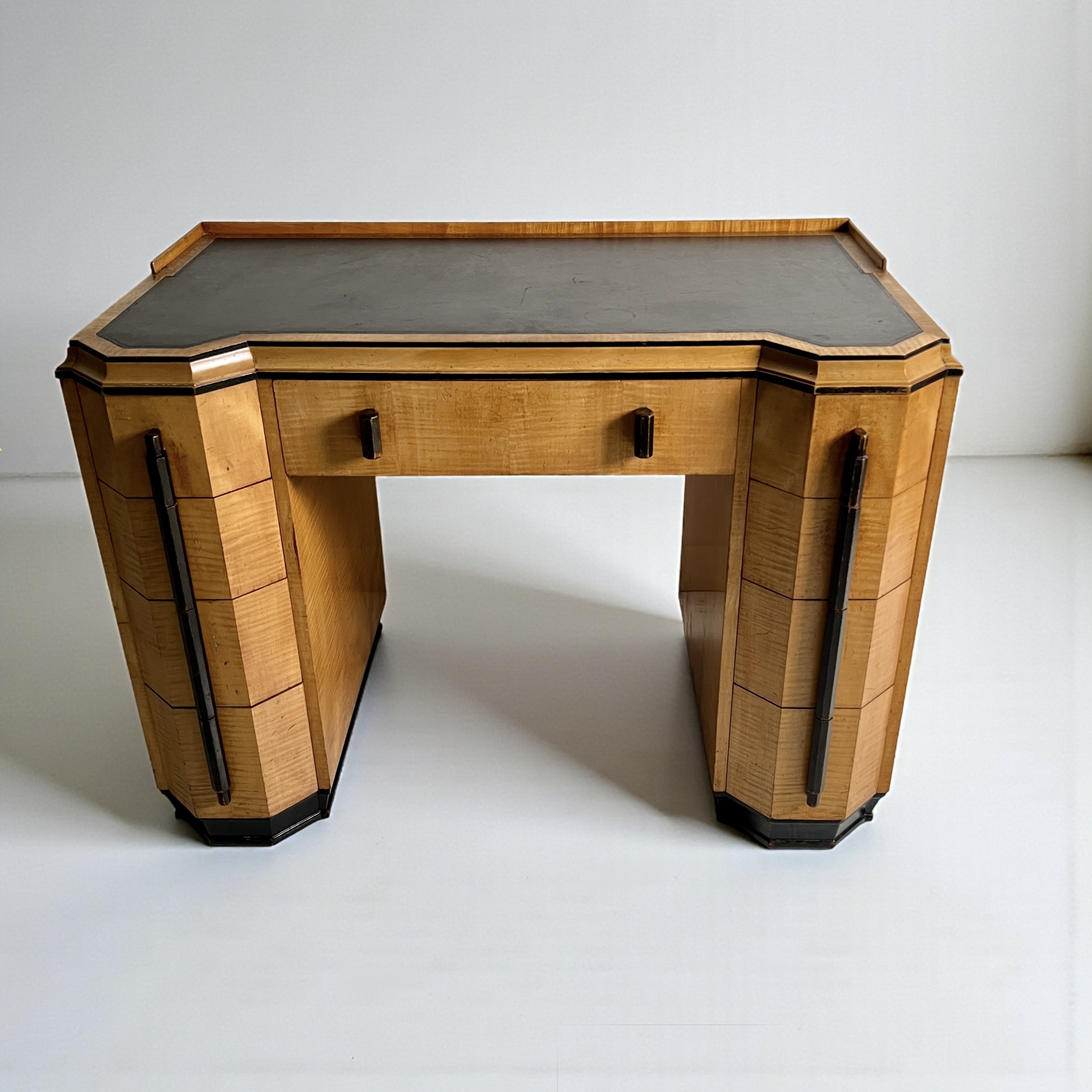 Art Deco Desk Attributed To Heal’S, London – Satin Birchwood - Image 2