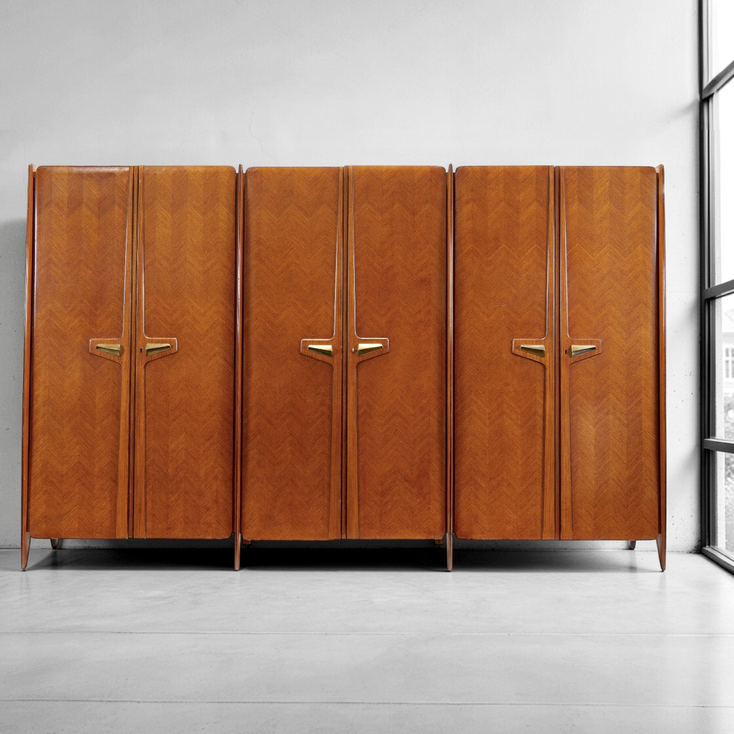 Mid-Century Italian Triple Wardrobe By La Permanente Mobili Cantù, 1950's