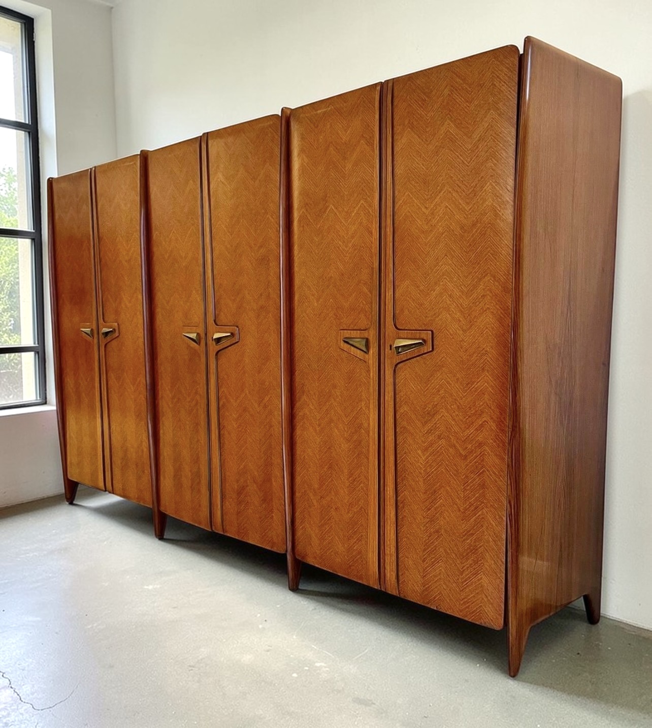 Mid-Century Italian Triple Wardrobe By La Permanente Mobili Cantù, 1950's - Image 2