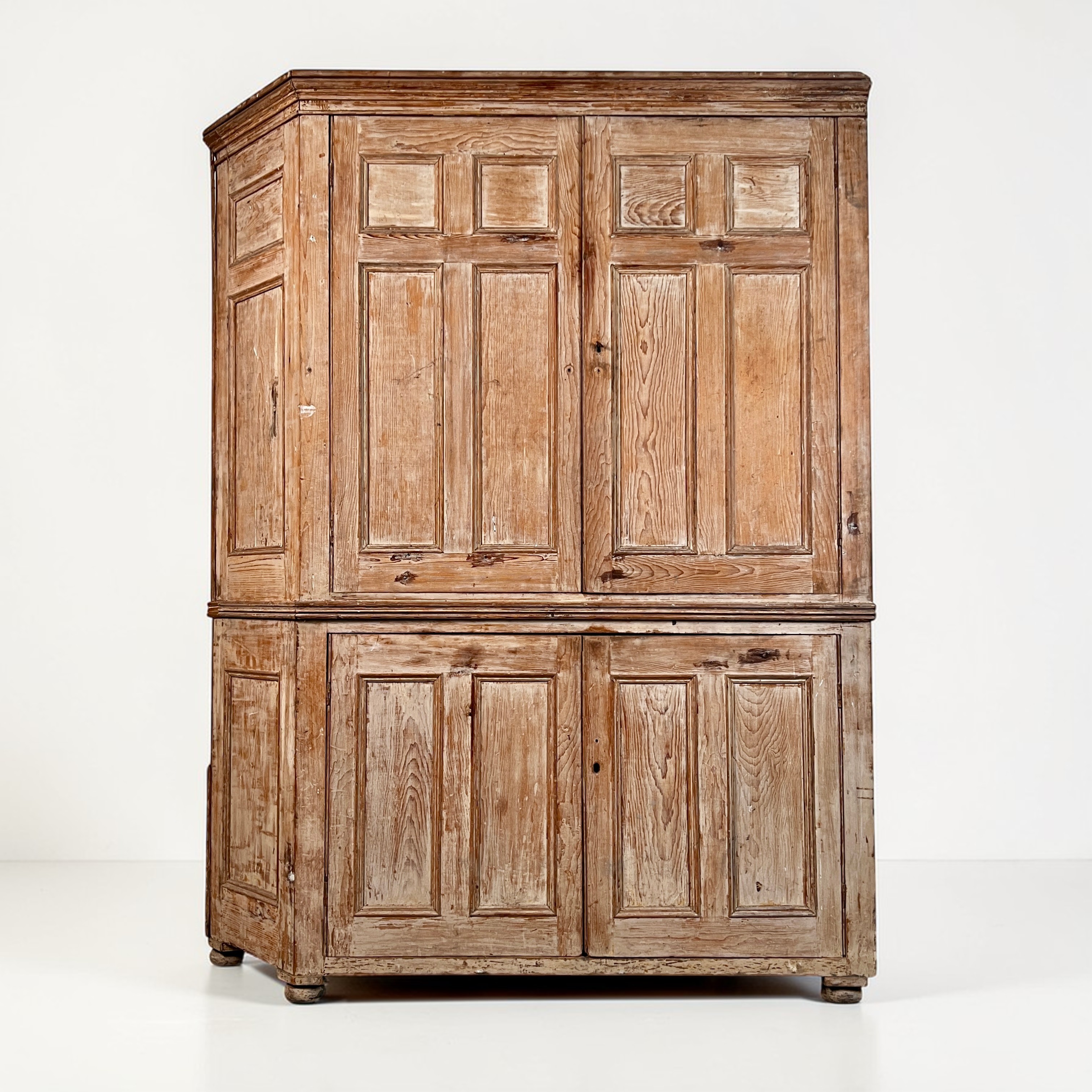A Large 19th Century Stripped Pine Housekeeper's Cupboard - Image 2