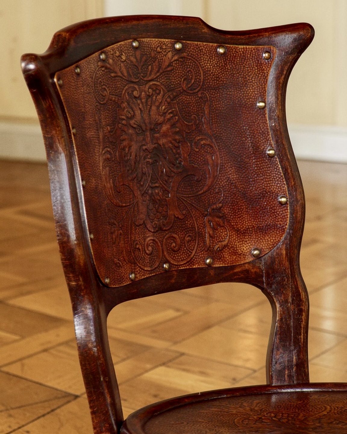 Rare Set Of Four Embossed Thonet Or J & J Kohn Bentwood Chairs, Circa 1900 - Image 4