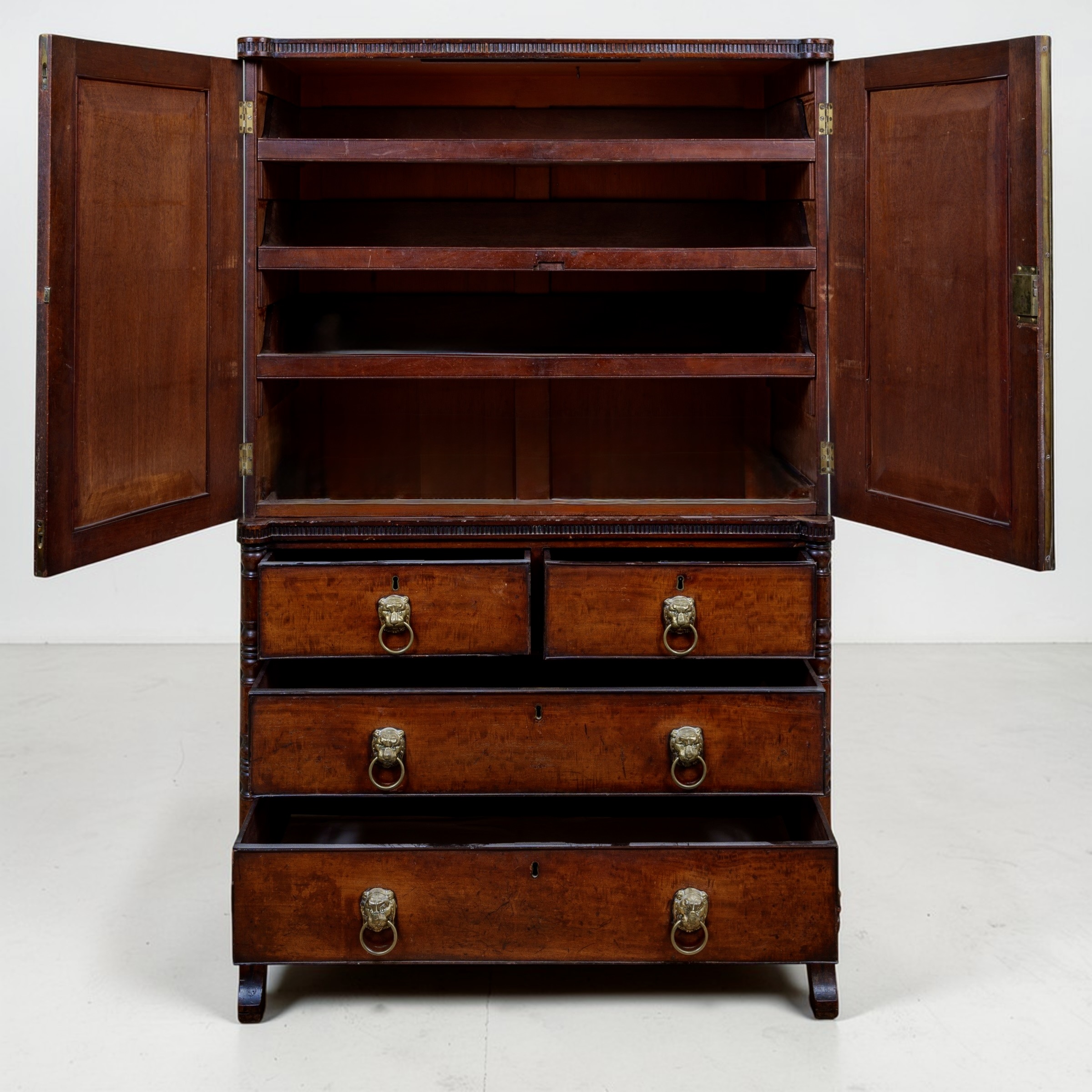 A Regency Mahogany Linen Press Of Rare Smaller Proportions - Image 3