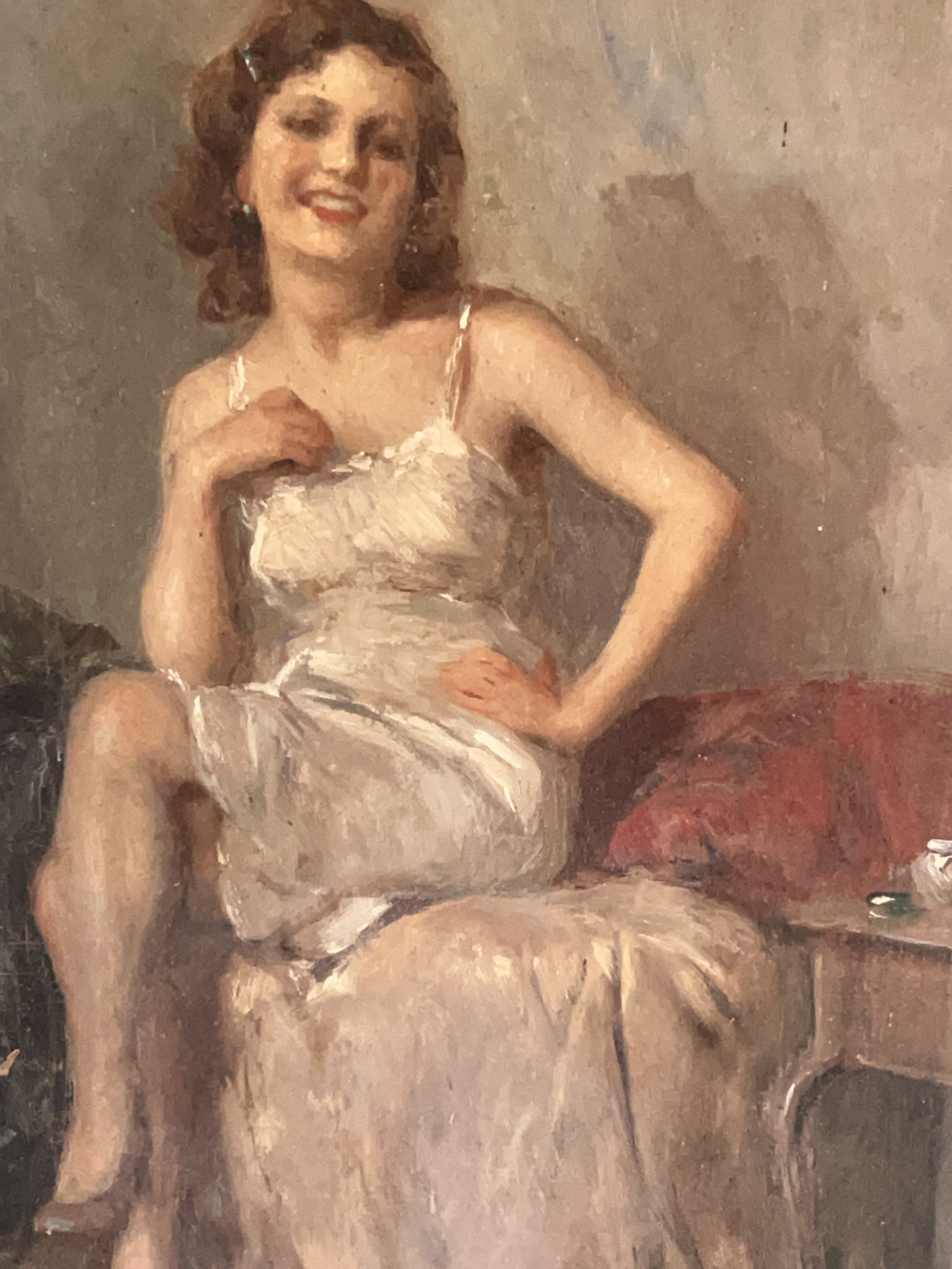 Original Italian Oil Painting Portrait Of A Woman – Attilio Toro (1892–1982) - Image 5