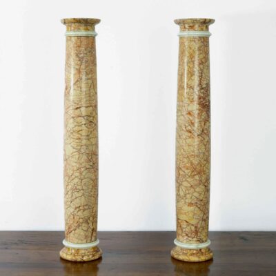 Pair Of  Antique Italian Marble Columns
