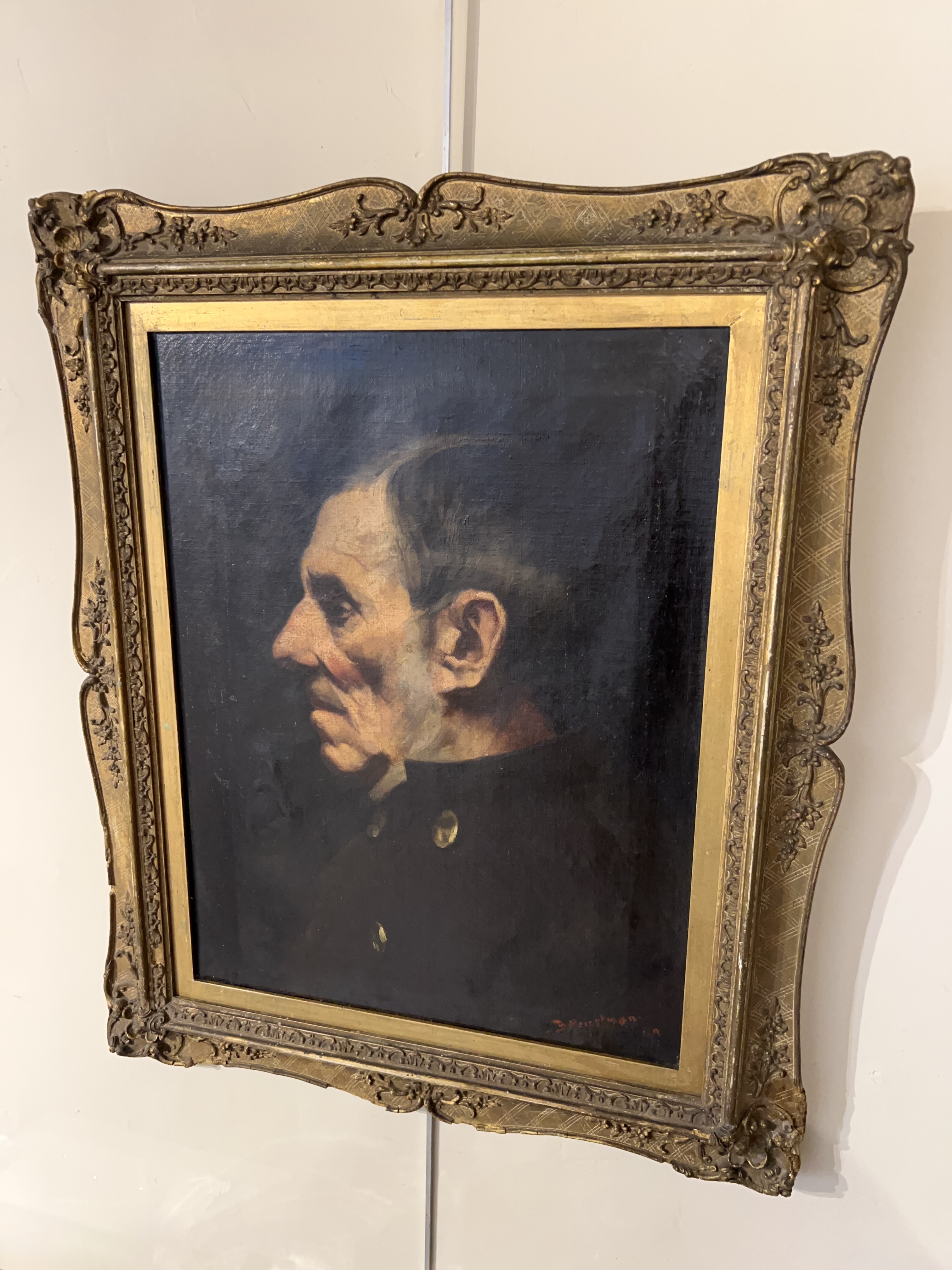 Oil On Canvas Portrait By Bertram Priestman RA, Exhibited Royal Academy 1890 - Image 3