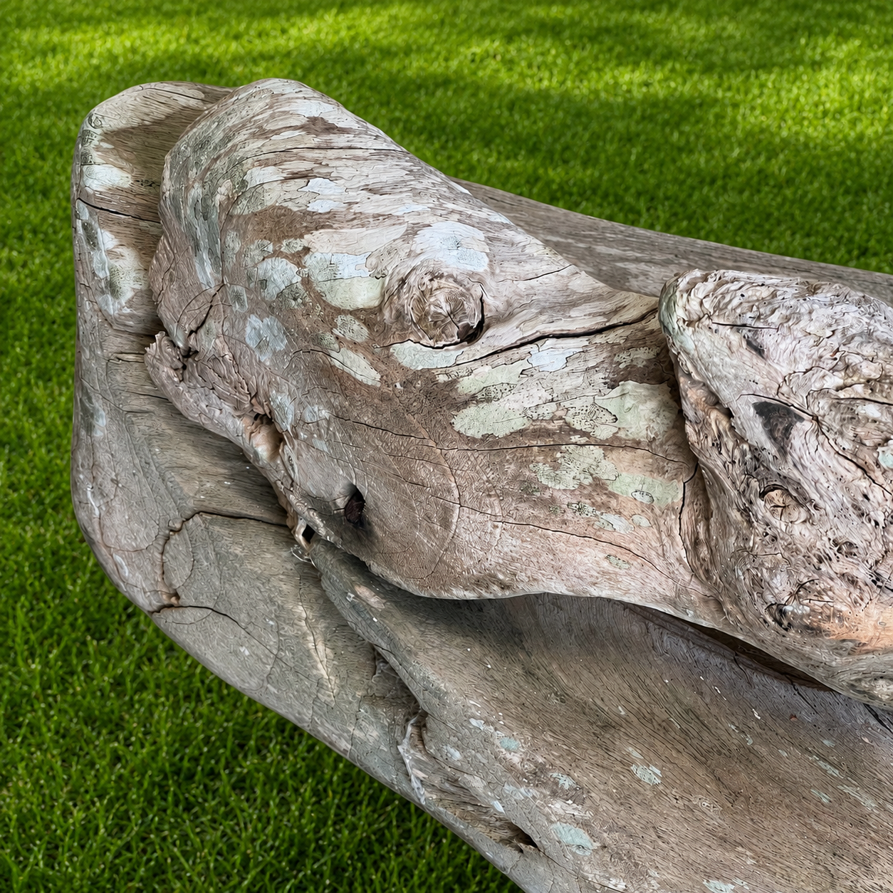 Weathered Sculptural Root Wood Garden Bench & Table - Image 8