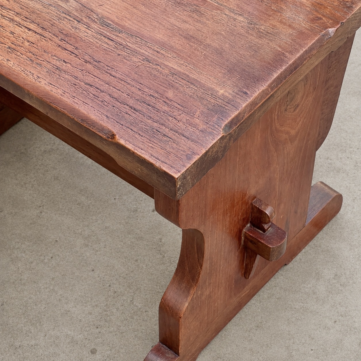 Pair of Handcrafted Solid Mahogany Brutalist Arts & Crafts Chairs - Image 10