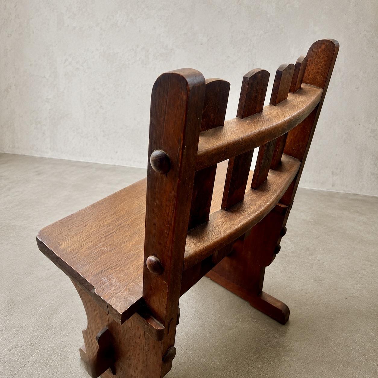 Pair of Handcrafted Solid Mahogany Brutalist Arts & Crafts Chairs - Image 6