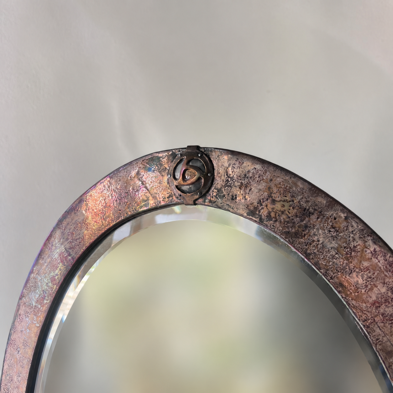 Liberty & Co Arts & Crafts Copper & Brass Oval Mirror, Circa 1900 - Image 3