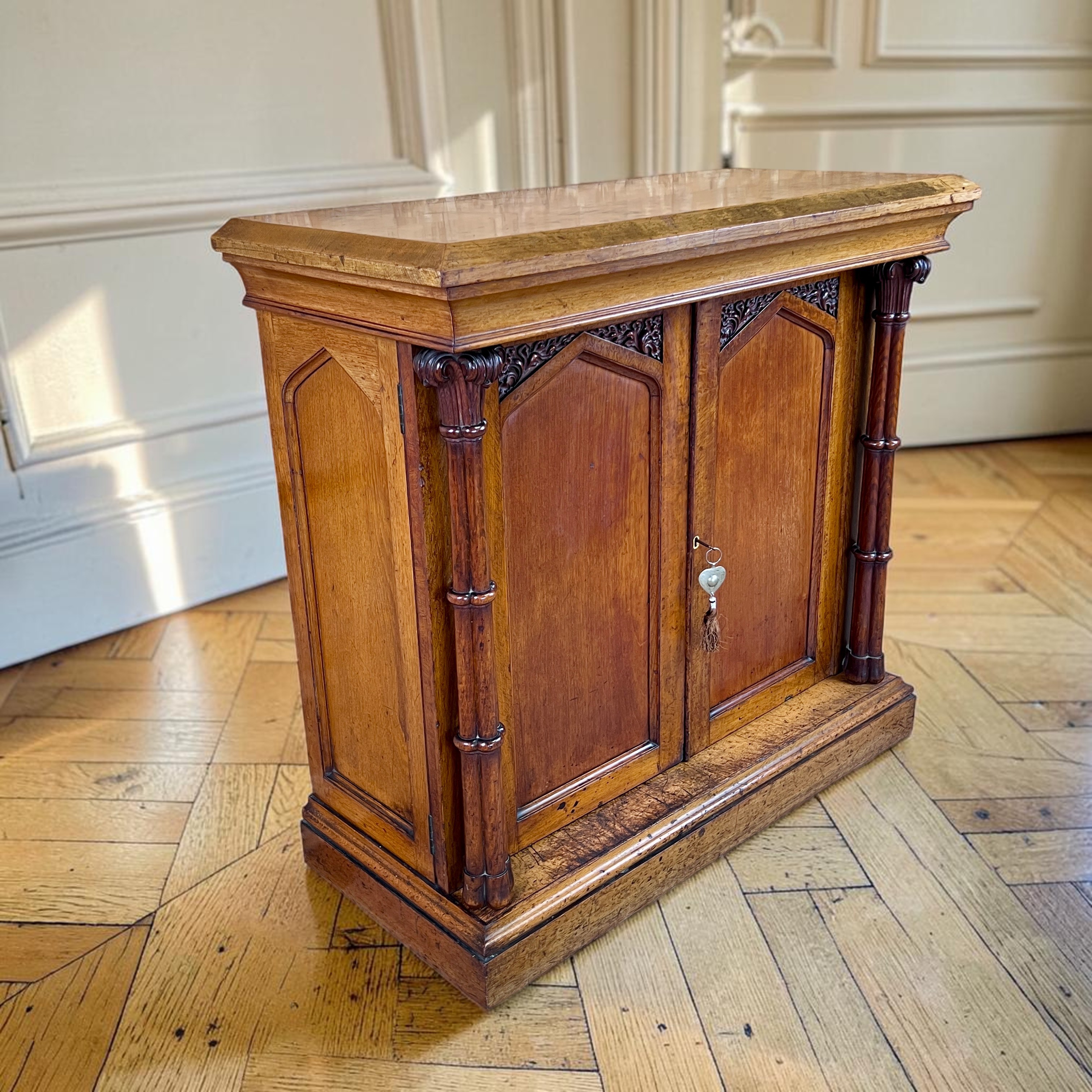 William IV Oak Gothic Revival Side Cabinet, C.1830